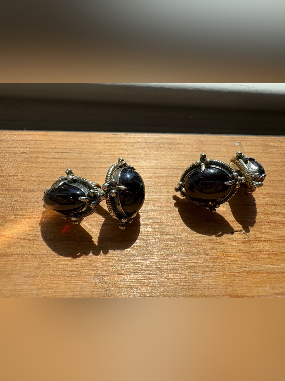 Garnet Vintage Double-Sided Cufflinks